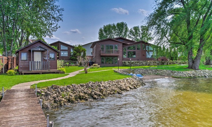 Eau Galle House | Lakefront Eau Galle Home w/Hot Tub & Fire Pit