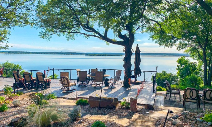 Bridgeport House | Lakefront estate with spectacular views, large deck, tiki bar, & private dock