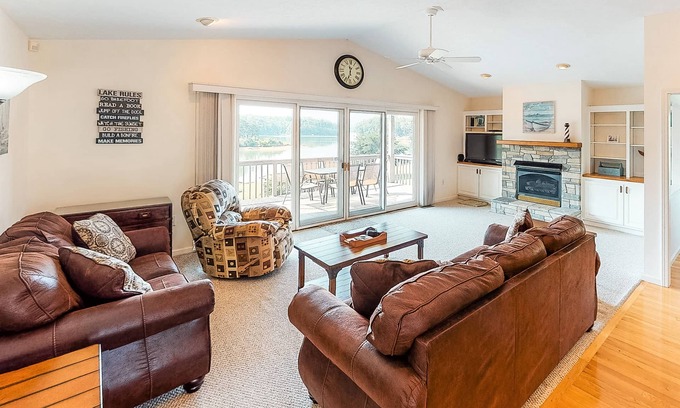 Dandridge House | Lakefront home with free attraction tickets, deck, hot tub, and pool table