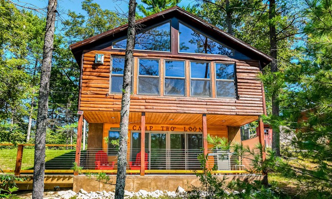 Oxford Cabin | Lakefront home with lovely lake views - one mile from the casino