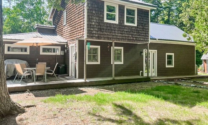 Mariaville House | Lakefront home with firepit, deck, seasonal lake access, fast WiFi, grill, views