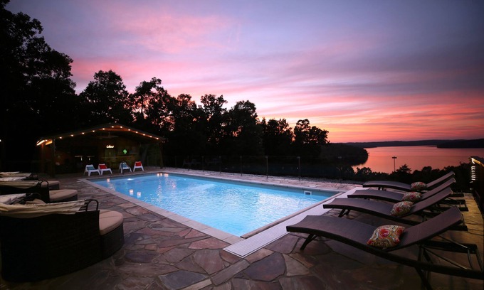 Mountain Home House | Lakefront House Sleeps 30 Heated Pool Hiking Trail 10 mins to Marina