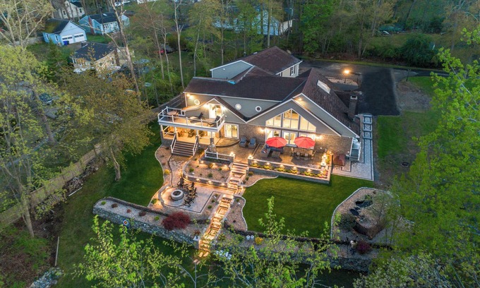 Coventry Lake House | Lakefront Luxury House, with Kayaks, Fire pit, Game Room and Home Theater!