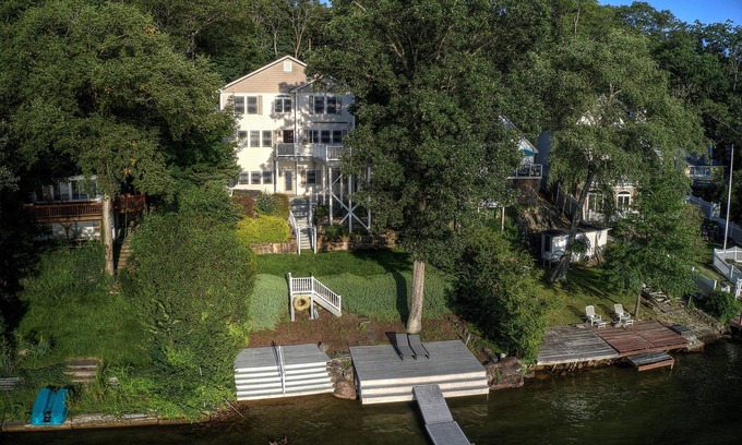 Hewitt House | Lakefront Paradise | Dock Hot Tub Sleeps 10