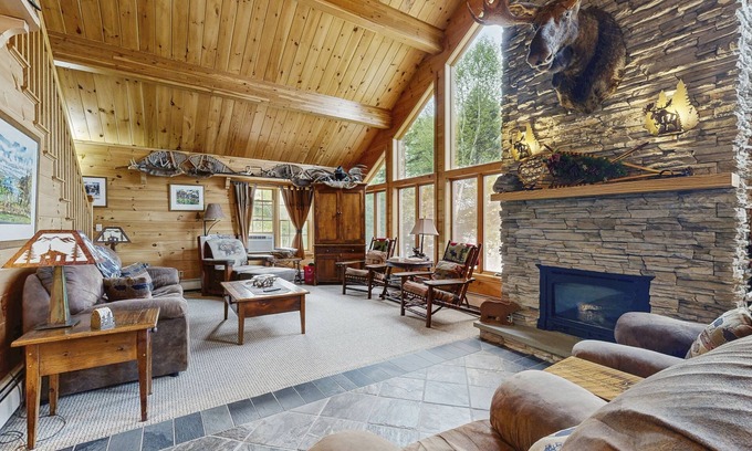 Greenville Junction House | Lakeside Lodge with Amazing Water Views, Screened Porch, Dock, & Firepit