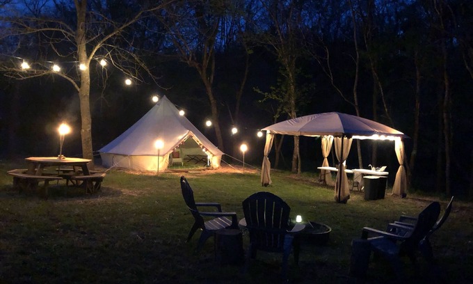 Eureka Springs RV Rental | Large Canvas Bell Tent on Kings River