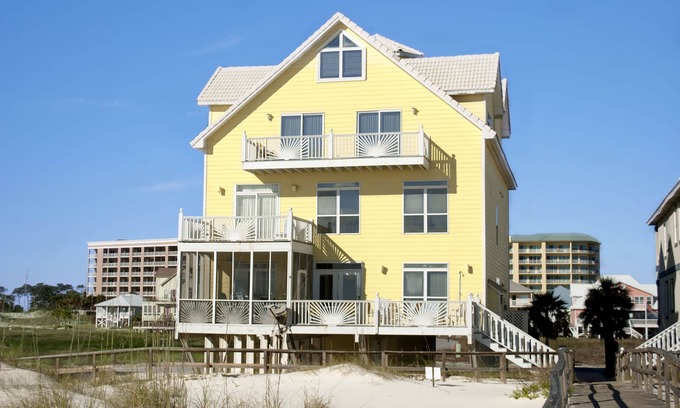 Fort Morgan House | Large, Gulf- Front Beach House With Community Pool