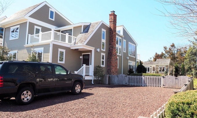 Cape May Point House | Large home nestled in the dune.one house from the entrance to St. Pete’s Beach