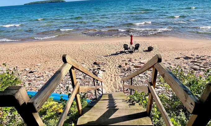 Au Train Apartment | Large, One Bedroom Walk-out Apartment on Lake Superior near Munising & Marquette