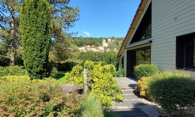 Aubin House | Large upscale house, swimming pool and wooded grounds, view of Fort d'Aubin