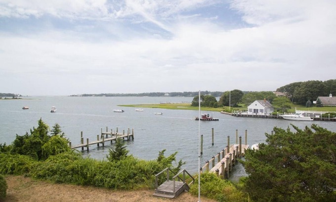 Osterville House | Large waterfront home with deep water dock, you'll Fall in love with Breezy Bluff