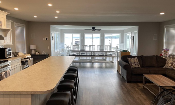 Lakeville House | Large Waterfront Home at the North End of Conesus Lake with Garage Game Room!