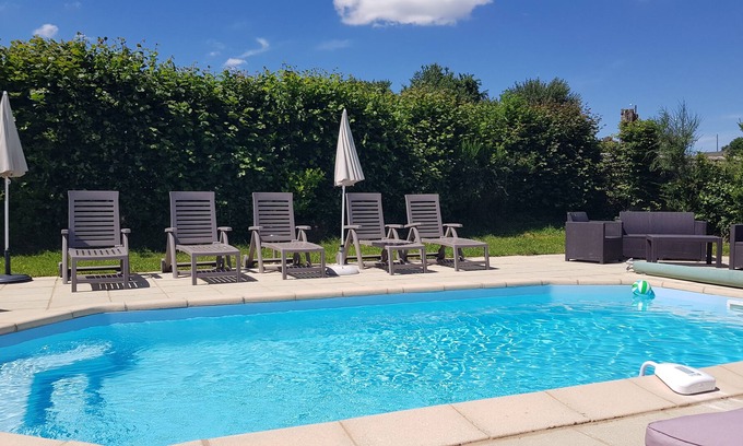 Janaillat Cottage | Large Well Equipped Cottage sleeps 12 with Heated Pool & Wonderful Views