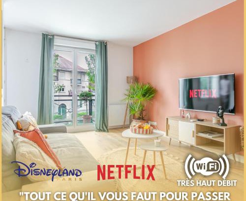 Serris Apartment | Le Chaleureux - 5 min Disneyland - Parking - Netflix - Wifi