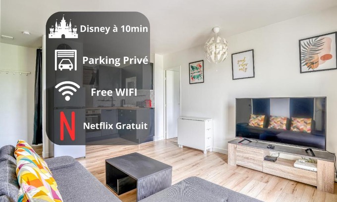 Chalifert Apartment | Le Convertible - Proche Disney - Parking Privé