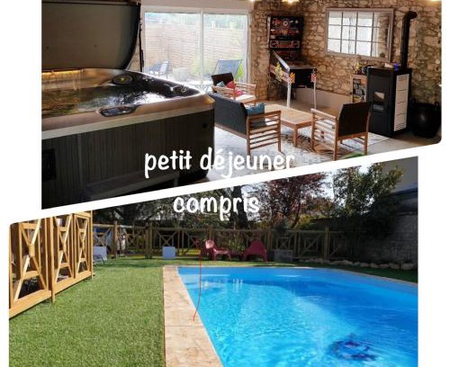 Marolles Bed & Breakfast | Le Grand Cèdre Spa et sauna intérieur piscine