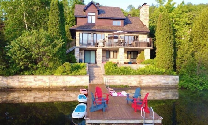 St-Adolphe-d'Howard Ski Chalet | Le Majestueux, Waterfront, Spa, BBQ, Outdoor & Ski