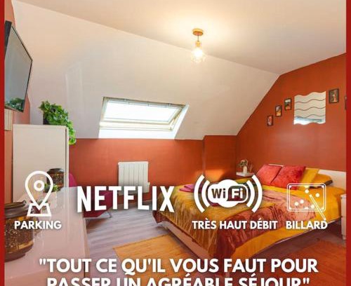 Valenciennes Apartment | LE RED LINE I NETFLIX I BILLARD I WIFI I PARKING I CENTRE-VILLE - Cosy & Confort