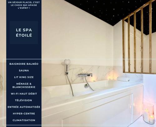 Mont-de-Marsan Apartment | Le SPA Étoilé - Baignoire Balnéo et Sauna Privatif