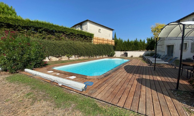 Chalais House | Le Tamaris - Former barn with private pool