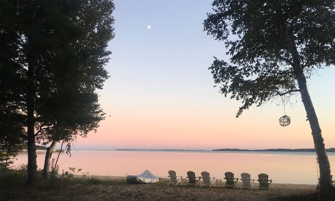 Northport House | Leelanau/Northport Beach House,130 ft of prime sugar sand beach just steps away.