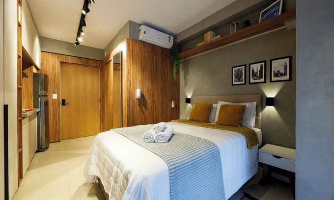 Brooklin Novo Apartment | Lindo Studio com Excelente Localização ao Lado do Metrô Brooklin Zona sul Sp