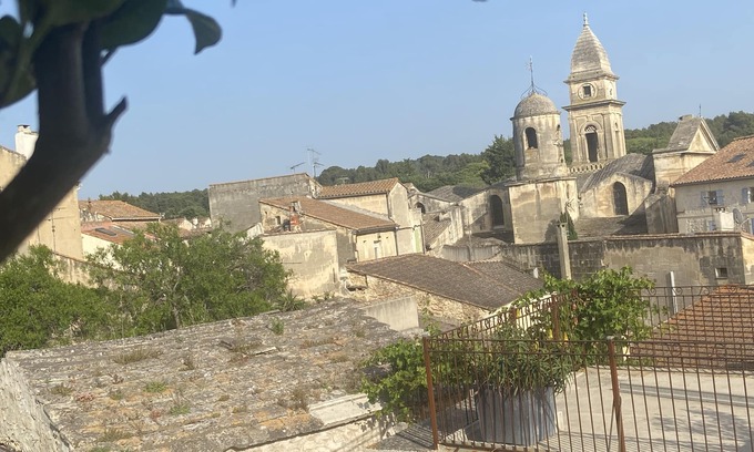 Fontvieille House | Light-filled loft house, former oil mill, dominant view, wooded terraces.