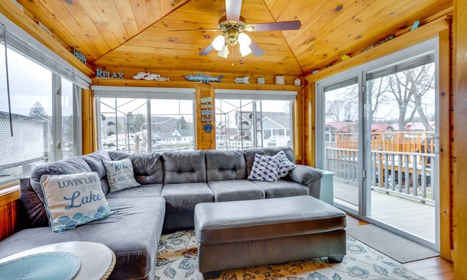 Lime Lake-Machias Cottage | Lime Lake Cottage w/Lakefront Deck & Dock!