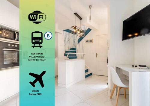 Villeparisis Apartment | Location Professionnelle - Maison 2 à 4 personnes proche Disney-Astérix-CDG