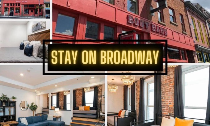 Downtown Nashville Apartment | Loft Literally on Broadway Live Music & Bars