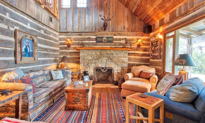 Wimberley Cabin | Log Cabin at Old Glory Ranch | Take a trip back in time!