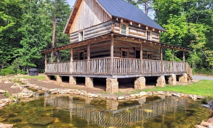Mount Airy Cabin | Log Cabin with Koi Pond in Mayberry on the “Surry County Wine Trail”