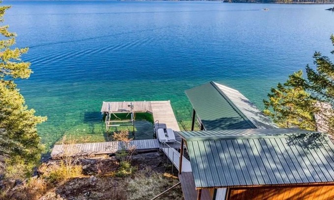 Polson House | Log Home with Lake Access and Views of the Missions