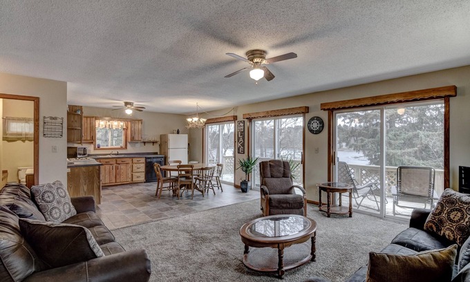 Phillips House | Long Lake View on chain of lakes w/dock; supper clubs/bars in walking distance