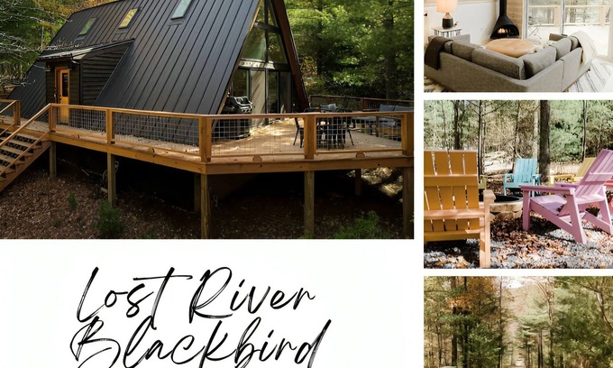 Wardensville Cabin | Lost River Blackbird A-Frame Cabin: hot tub + wifi