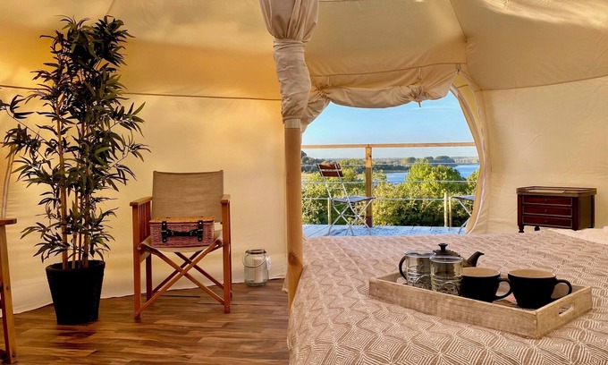 Longdon Cabin | Lotus Belle Tent With Private Deck, BBQ Garden And Hammock Overlooking Rutland Water