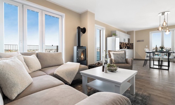 Olpenitz Apartment | Low-barrier Baltic Sea vacation apartment "Zweite Heimat" with water view and sauna