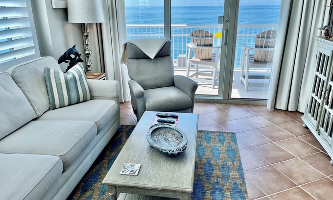 Gulf Shores Condo | Low Host Fees, Huge Beachfront Pool, 17th Floor E Corner Unit with Two Balconies