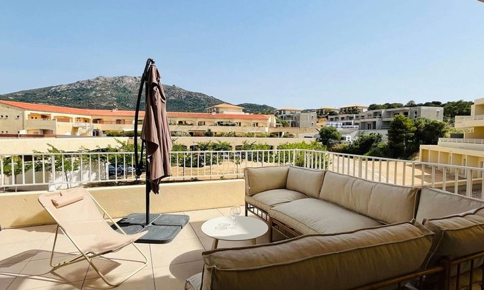 Marine de Saint Ambroggio Apartment | Luminous 2BR Apartment in Lumio - 6 Guests, A/C, Near Beach, Large Terrace, Parking Included