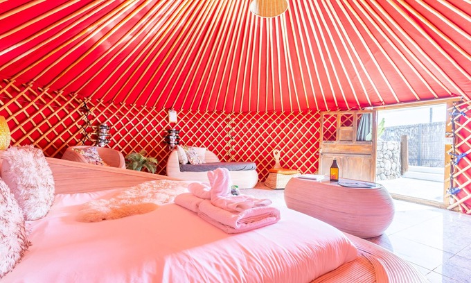 Haria Apartment | LUX Eco Twin Yurt, Pool, Play Park, just 300mt Sandy Beach/Restaurants/Beach Bar