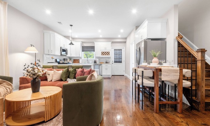 The Heights Condo | Luxe 2-Bedroom Home with AC, Fast WiFi, Private Patio, Gameroom 15minutes to NYC