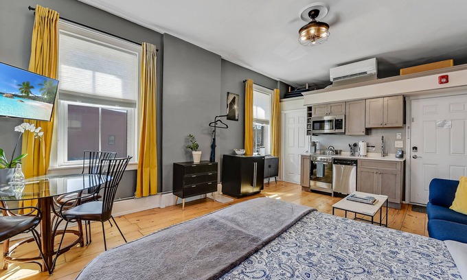 Beacon Apartment | Luxe Studio 2 on Main Street- Luxury Steam Shower, Kitchen