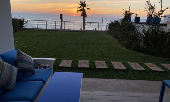 Plage des Nations Apartment | Luxery stay with seaview, pool, green space & Sunset orientation near Rabat