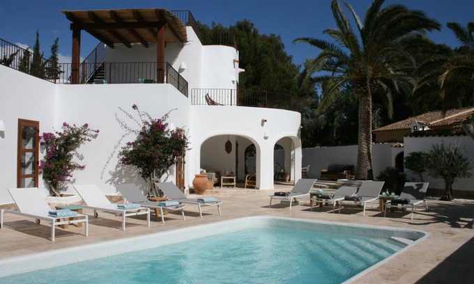 Moraira Villa | Luxurious 4 bedroom Ibiza style house completely refurbished with great sea view
