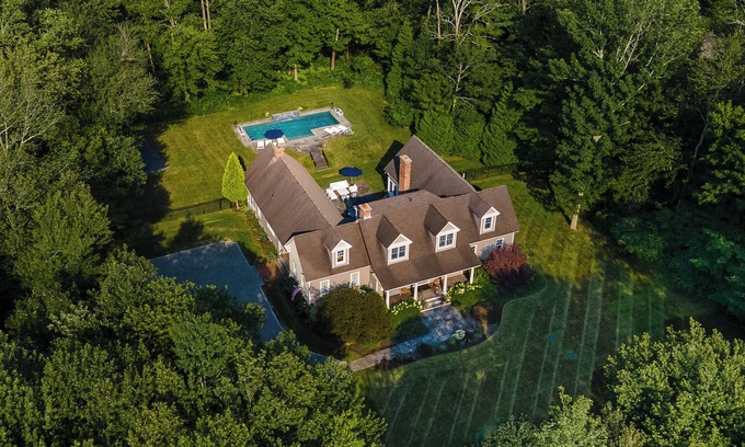 Woodstock House | Luxurious 5-BR home in peaceful 3+-acre setting with heated, salt-water pool!