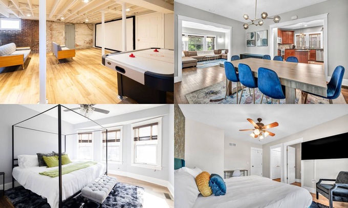 Hough House | Luxurious 9 BR Movie Theater Duplex Near CWRU!