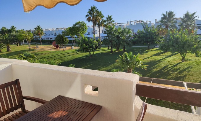 Alhama de Murcia Apartment | Luxurious apartament in golf resort with roof solarium, pool & garden.