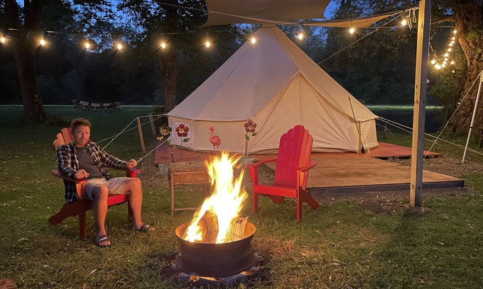 Black Creek RV Rental | Luxurious Bell Tent on Ischua Creek at Campground Adventures