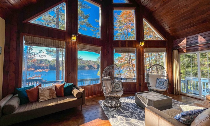 Wolfeboro House | Luxurious Lakehouse - Firepit with beautiful sunsets+ Central Air + Private Dock