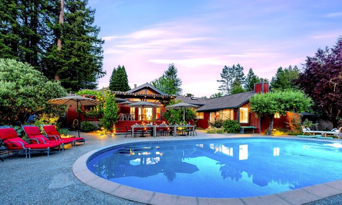Guerneville House | Luxurious Large Home, Beautiful Pool, Extensive Gardens